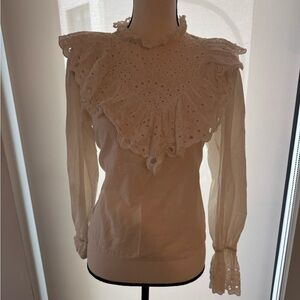 Elegant White Ruffled Women's Top